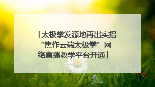 太极拳发源地再出实招 “焦作云端太极拳”网络直播教学平台开通