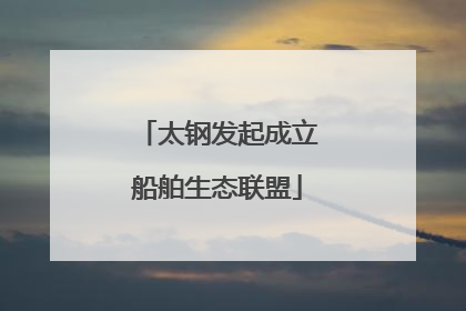太钢发起成立船舶生态联盟