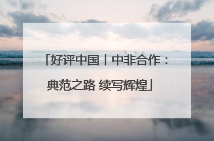 好评中国丨中非合作：典范之路 续写辉煌