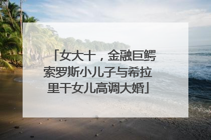女大十，金融巨鳄索罗斯小儿子与希拉里干女儿高调大婚