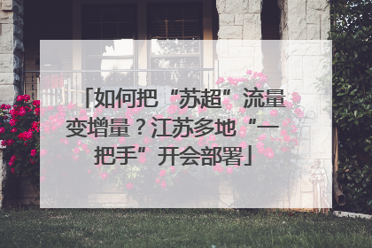 如何把“苏超”流量变增量？江苏多地“一把手”开会部署