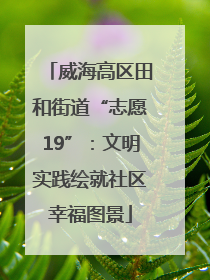 威海高区田和街道“志愿19”：文明实践绘就社区幸福图景