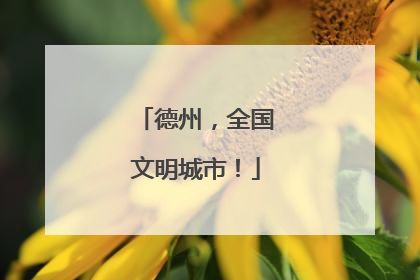 德州，全国文明城市！