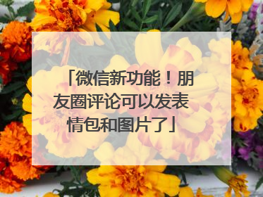 微信新功能！朋友圈评论可以发表情包和图片了
