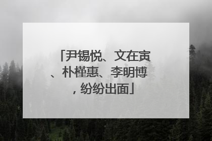 尹锡悦、文在寅、朴槿惠、李明博，纷纷出面