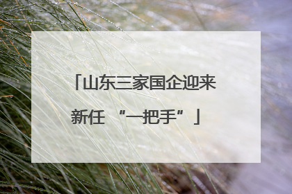山东三家国企迎来新任 “一把手”