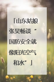 山东姑娘张昊畅谈“国防安全就像阳光空气和水”