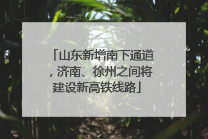 山东新增南下通道，济南、徐州之间将建设新高铁线路