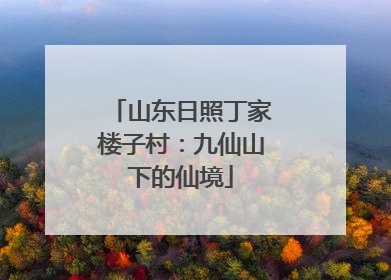 山东日照丁家楼子村：九仙山下的仙境