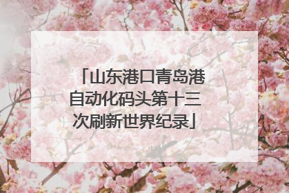 山东港口青岛港自动化码头第十三次刷新世界纪录