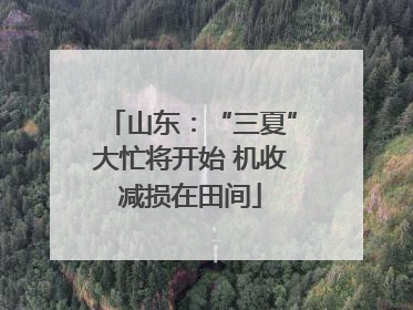 山东：“三夏”大忙将开始 机收减损在田间