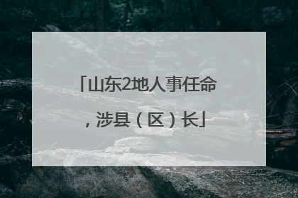 山东2地人事任命，涉县（区）长