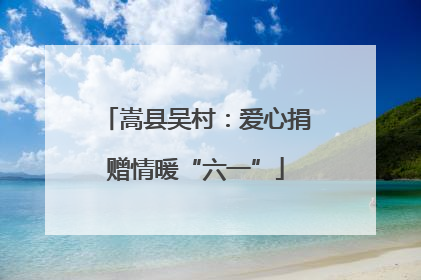 嵩县吴村：爱心捐赠情暖“六一”
