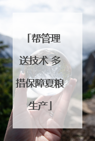 帮管理 送技术 多措保障夏粮生产