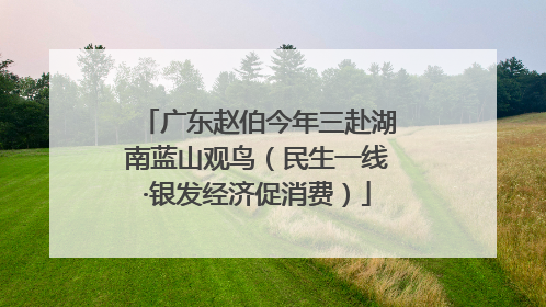广东赵伯今年三赴湖南蓝山观鸟（民生一线·银发经济促消费）