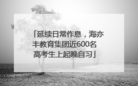 延续日常作息，海亦丰教育集团近600名高考生上起晚自习