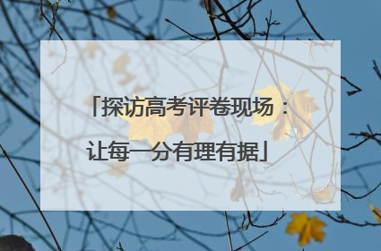 探访高考评卷现场：让每一分有理有据