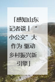 感知山东记者谈丨“小公交”大作为 驱动乡村振兴新引擎