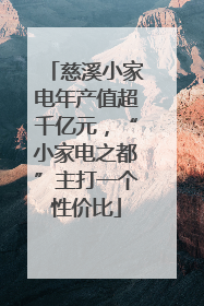 慈溪小家电年产值超千亿元，“小家电之都”主打一个性价比