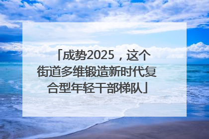 成势2025，这个街道多维锻造新时代复合型年轻干部梯队