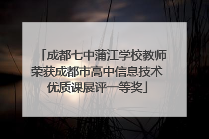 成都七中蒲江学校教师荣获成都市高中信息技术优质课展评一等奖