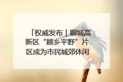 权威发布｜聊城高新区“顾乡平野”片区成为市民城郊休闲全新目的地