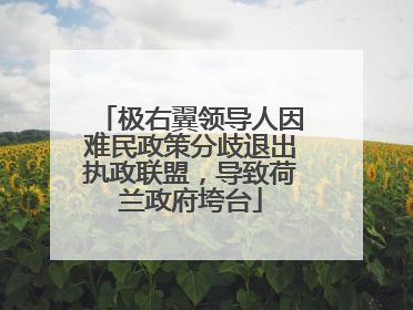 极右翼领导人因难民政策分歧退出执政联盟，导致荷兰政府垮台