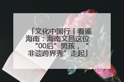 文化中国行丨看鉴海南：海南文昌这位“00后”男孩，“非遗跨界秀”走起