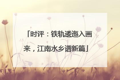 时评：铁轨逶迤入画来，江南水乡谱新篇