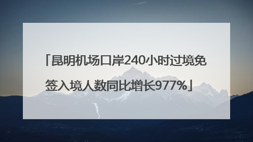 昆明机场口岸240小时过境免签入境人数同比增长977%