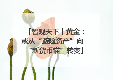 智观天下丨黄金：或从“避险资产”向“新货币锚”转变