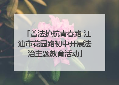 普法护航青春路 江油市花园路初中开展法治主题教育活动