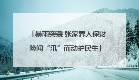 暴雨突袭 张家界人保财险闻“汛”而动护民生