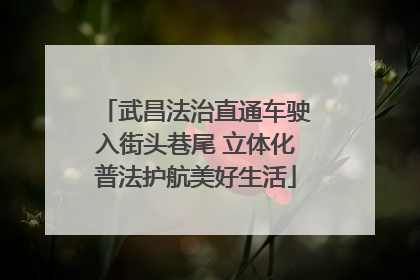 武昌法治直通车驶入街头巷尾 立体化普法护航美好生活