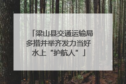 梁山县交通运输局多措并举齐发力当好水上“护航人”