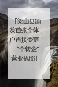 梁山县颁发首张个体户直接变更“个转企”营业执照