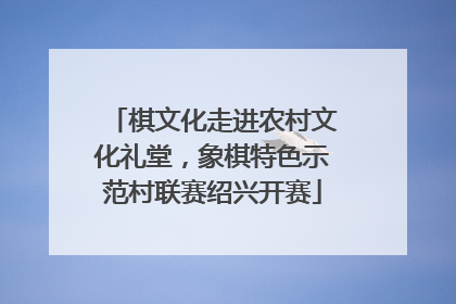 棋文化走进农村文化礼堂，象棋特色示范村联赛绍兴开赛