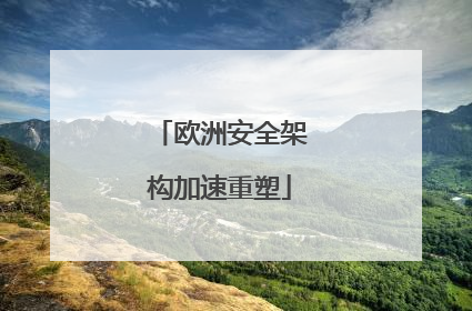 欧洲安全架构加速重塑