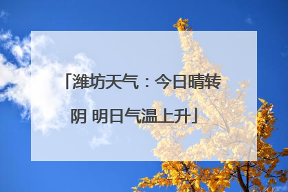 潍坊天气：今日晴转阴 明日气温上升