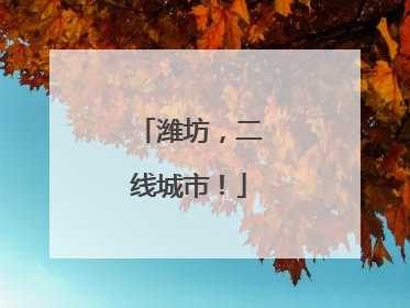潍坊，二线城市！