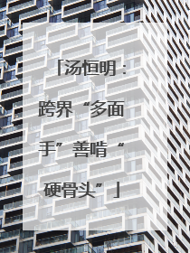 汤恒明：跨界“多面手”善啃“硬骨头”