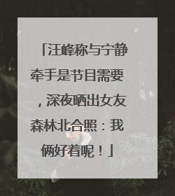 汪峰称与宁静牵手是节目需要，深夜晒出女友森林北合照：我俩好着呢！
