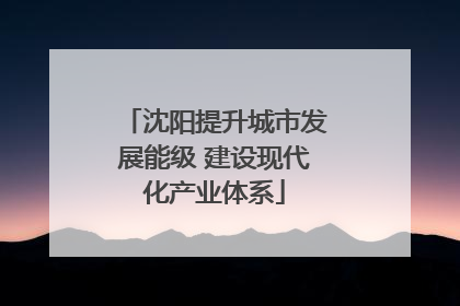 沈阳提升城市发展能级 建设现代化产业体系
