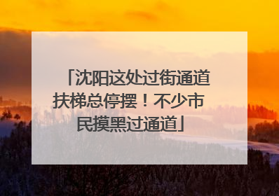 沈阳这处过街通道扶梯总停摆！不少市民摸黑过通道