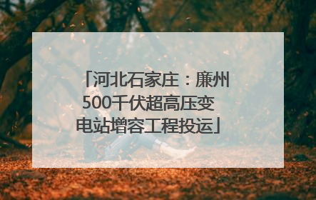 河北石家庄：廉州500千伏超高压变电站增容工程投运