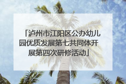 泸州市江阳区公办幼儿园优质发展第七共同体开展第四次研修活动