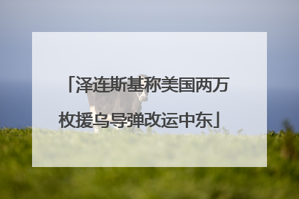 泽连斯基称美国两万枚援乌导弹改运中东