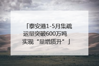 泰安港1-5月集疏运量突破600万吨 实现“量增质升”