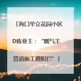 海口华立花园小区D栋业主：“燃气主管道施工遭阻拦”