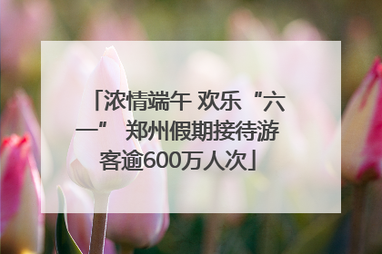 浓情端午 欢乐“六一” 郑州假期接待游客逾600万人次